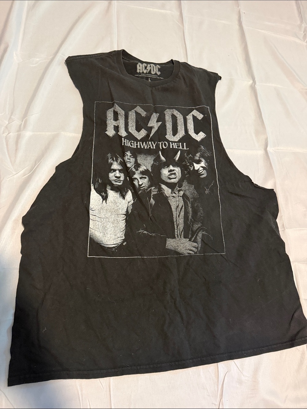 AC/DC Black Mens Tank Top with 'Highway to Hell' Graphic